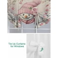 thumbnail image 3 of Pink Snowman Christmas Tie Up Curtains for Windows 63 Inch Length Balloon Curtains Kitchen Adjustable Balloon Window Shade Xmas Floral Tree Snowflake Rustic Tie Up Bathroom Curtain Window 46"x63", 3 of 6
