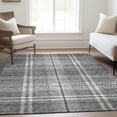 thumbnail image 6 of HomeRoots 674313 5 x 8 ft. Gray & Ivory Plaid Transitional Washable Machine Made Rectangle Area Rug with UV Protection, 6 of 9
