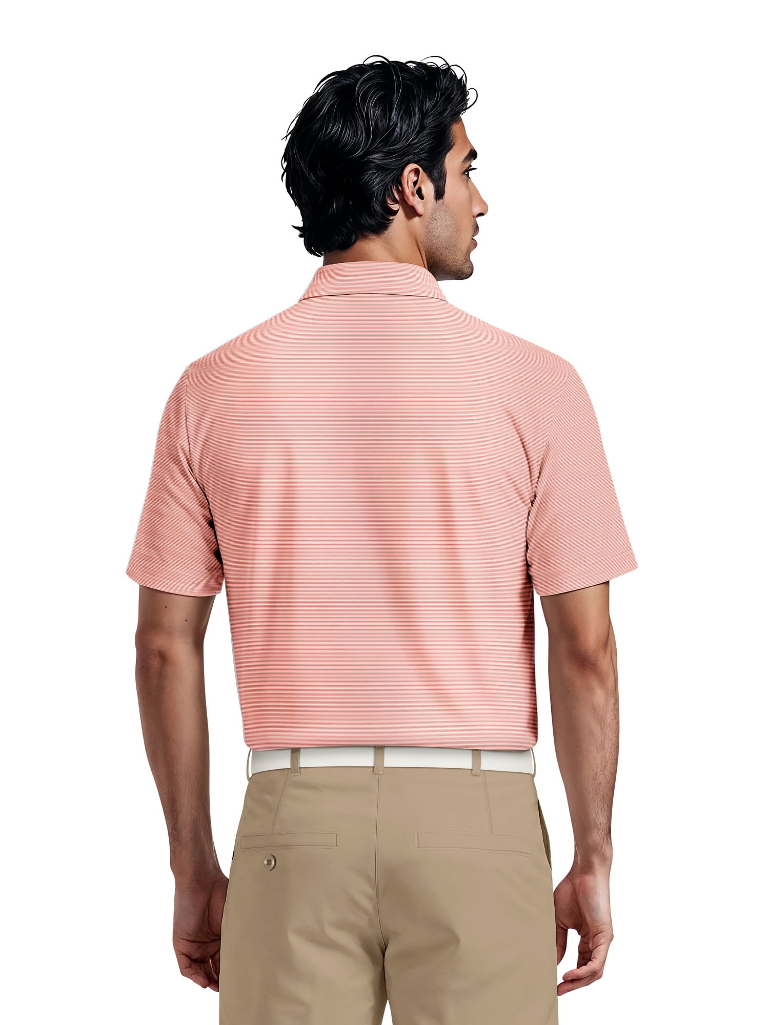 Ben Hogan Men's & Big Men's Performance Fine Line Printed Short Sleeve Polo Shirt, up to 5XL