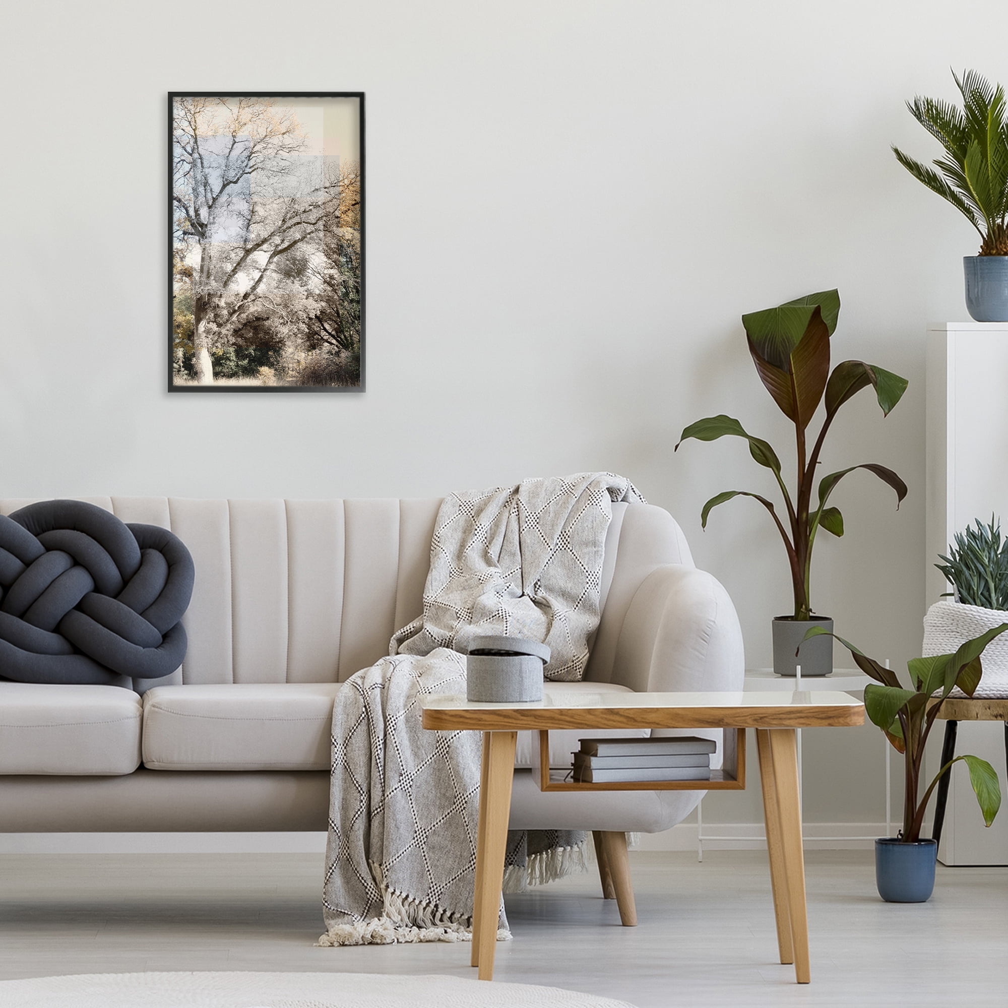Stupell Industries Tree Collage Layers Black Framed Giclee Art, design by Gemma Bardot