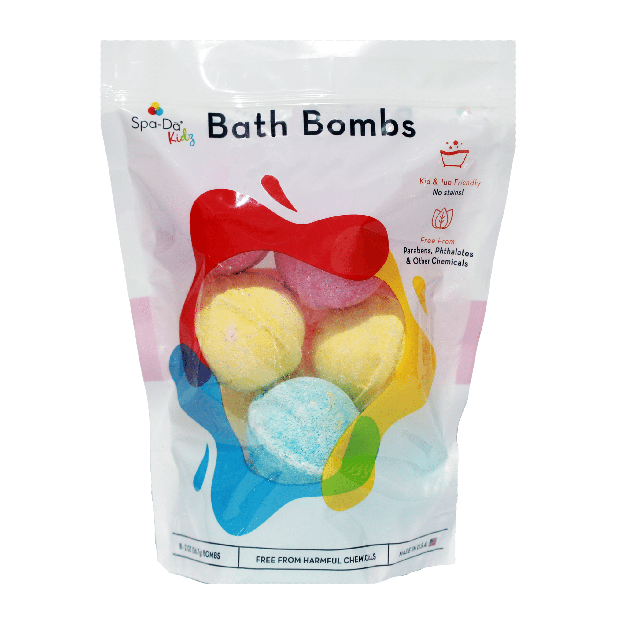 SpaDa Kids Bath Bombs 8 Pack, Clean Gentle Safe Ingredients Free from