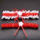 thumbnail image 4 of Jumpingount 2 uds conjunto de liga de encaje nupcial para boda mujeres niñas elástico Floral pierna anillo cinturones pierna ligas Medias Rojo, 4 of 6
