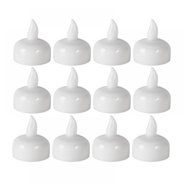 12 Pack Waterproof Flameless Floating Tealights,Battery Flickering LED ...