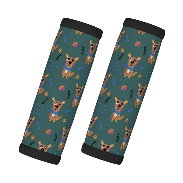 2 fundas para asas de equipaje - Etiquetas identificadoras con forma de hueso, perro, cachorro, pelota, fundas para asas de equipaje, accesorios esenciales de viaje para equipaje de avión.