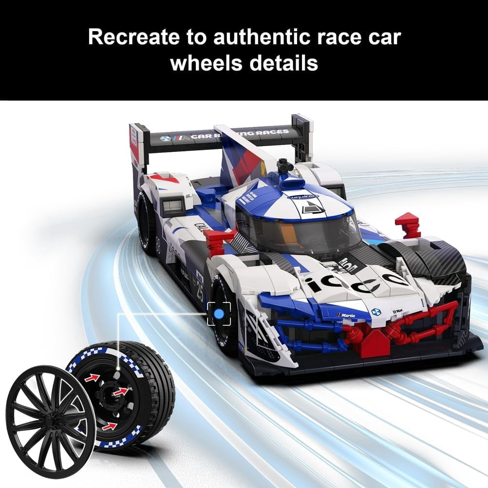 Le M Hybrid V8 Hypercar Model Car Kit - Building Set for Adults, 1:16 Scale 24H Hybrid Race Car to Display or Play, Motorsport Fans, (1067PCS）