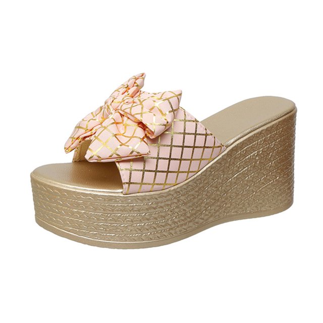 CHGBMOK Womens Sandals Summer New Solid Color Retro Thick Bottom Open Toe Beach Slippers,Sizes 36-43