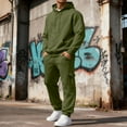 thumbnail image 2 of Domzest 2026 New Men's Tracksuits 2 Piece Tracksuit Joggers Drawstring Loose-Fit Hoodie Winter Long Sleeve Sport Crewneck Sweatsuit Sports Pants Suit Set With pocket Green M-Mid, 2 of 7