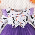 thumbnail image 4 of mgoYE Toddler Baby Girls Halloween Tulle Dress Long Sleeve Pumpkin Princess Tutu Dresses Fall Clothes(Purple,3-4 Years), 4 of 5