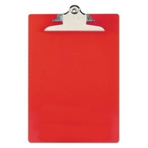 2Pc Saunders Recycled Plastic Clipboard with Ruler Edge 1" Clip Capacity, Holds 8.5 x 11 Sheets, Red
