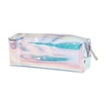 thumbnail image 2 of romoty Holographic Clear Pencil Case, Blue Iridescent Zipper Stationery Pouch Portable Cosmetic Makeup Bag for Desk Office Adults, 2 of 7
