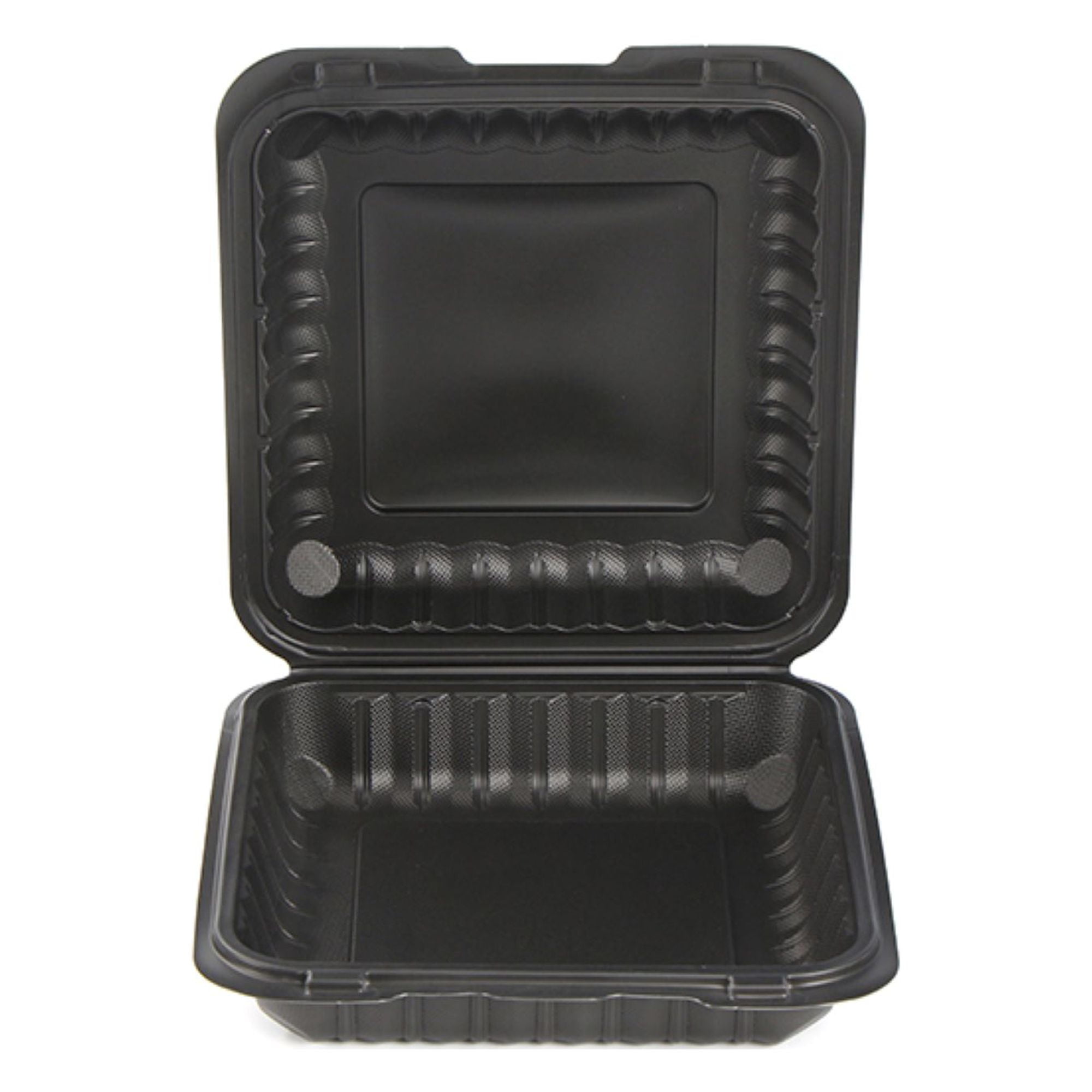 Northlight 150-Count Single Compartment Hinged Black Meal Prep/Take Out Containers - 9"