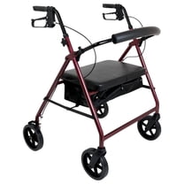 Bariatric Rollator W/ 8 Wheels Burgundy