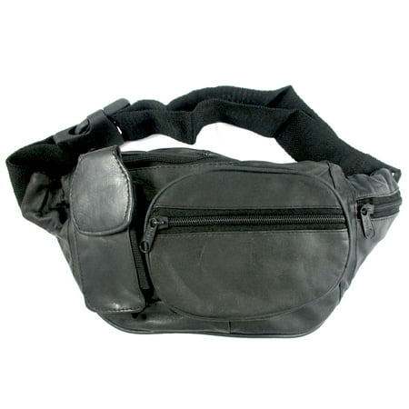 ATB - Genuine Leather Fanny Pack Belt Waist Pouch Hip Travel Bag Mens Womens Black New - www.bagssaleusa.com