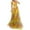 Yellow, variant on Kaliqueen Floral Print Dresses for Women V-Neck Sleeveless Spaghetti Straps Tulle A Line Dresses Elegant Homecoming Cocktail Dress