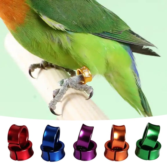 Lumxatz Open Bird Leg Bands, Aluminum Alloy Identification Rings for Parrots, Quails and Chickens, Adjustable Bird Leg Ring for Poultry and Pet Birds