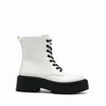 thumbnail image 4 of DREAM PAIRS Girls' Mid Calf Combat Boots, Black & White Lace-Up Boots with Side Zipper, Kids Fall Winter Fashion Shoes, 4 of 7