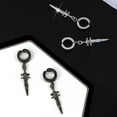 thumbnail image 3 of GROFRY Smooth 1 Pair Men Earrings Solid Color Sword Shape Punk Style Portable Drop Earrings for Daily Wear, 3 of 8