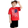 thumbnail image 6 of Ruyang Boys Girls 4th of July Shirt Cotton American Flag Crew Neck Short Sleeve Summer Kids 250 Anniversary USA Shirt, 6 of 8