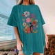 thumbnail image 2 of Faldas Cortas para Mujeres, Impresión de Flores Casual Oversized Camiseta de Manga Corta Top Hecho de 95% Poliéster 5% Spandex para Primavera Verano, Falda Corta de Verano, 2 of 7