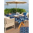 thumbnail image 5 of Outdoor Tablecloth with Umbrella Hole for Patio/Picnic/Party/Camping, Blue Coastal Waterproof Table Cloth Rectangle Table Cover Washable, Nautical Whale Shell Starfish Ocean (60"x 84"), 5 of 8