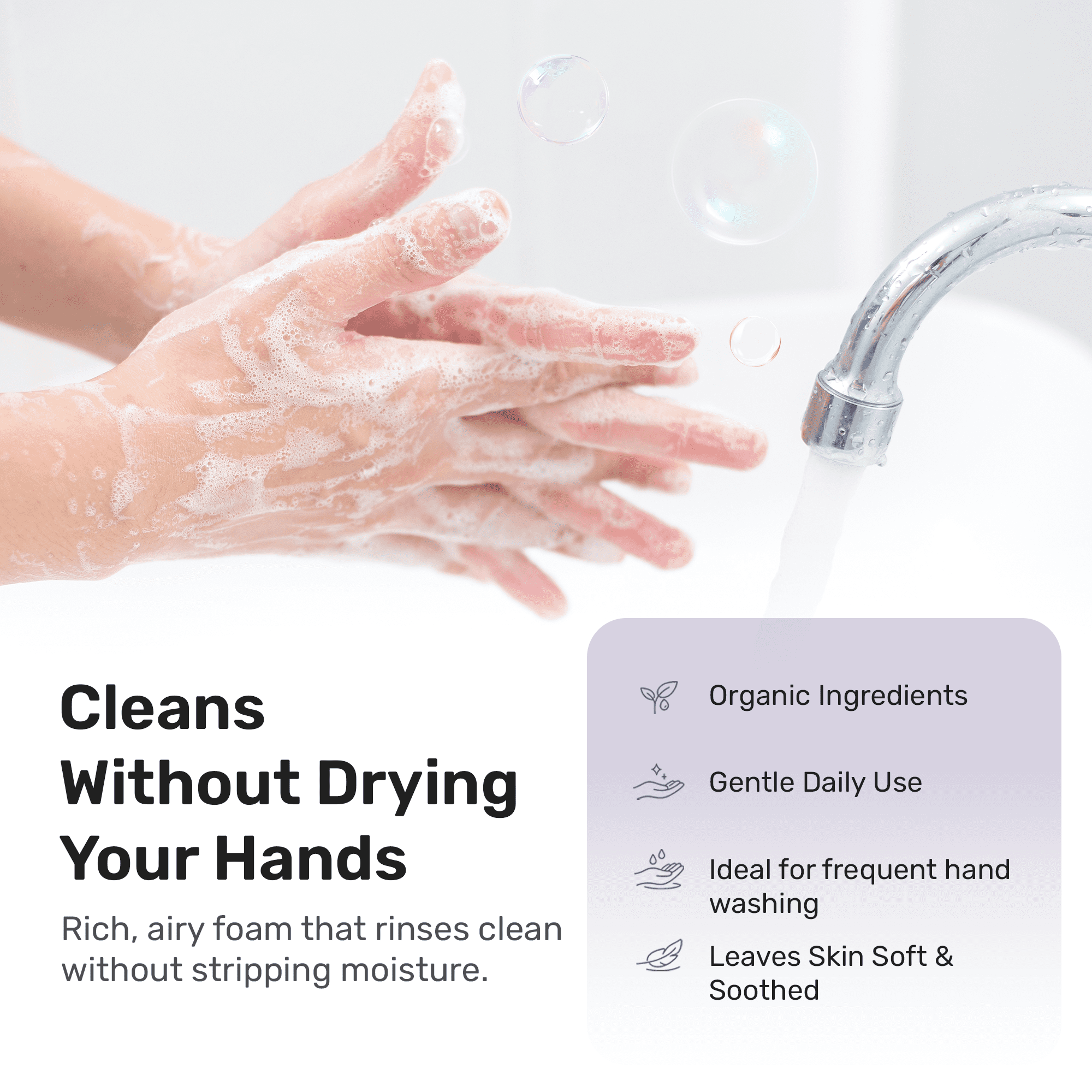 kosmatology® Lavender-Eucalyptus Organic Foaming Hand Soap Refill | Moisturizing Hand Wash | Clean Ingredients, Infused with Essential Oils | 34 fl oz