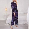 thumbnail image 4 of Kll Lilac Print Women'S Long Sleeve Pajamas With Pants Sleepwear Loungewear 2 Set-Medium, 4 of 9