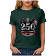 thumbnail image 7 of felwors 250 Anniversary USA Shirt Women Patriotic Shirt Independence Day Gifts Crew Neck (Dark Green, M), 7 of 7