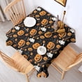 thumbnail image 2 of Happy Halloween Pumpkin Pattern Square Tablecloth,Waterproof Square Table Cover,Wipeable Spillproof Washable Table Cover for Home Kitchen Party Decor 60"x60"(152x152cm), 2 of 6