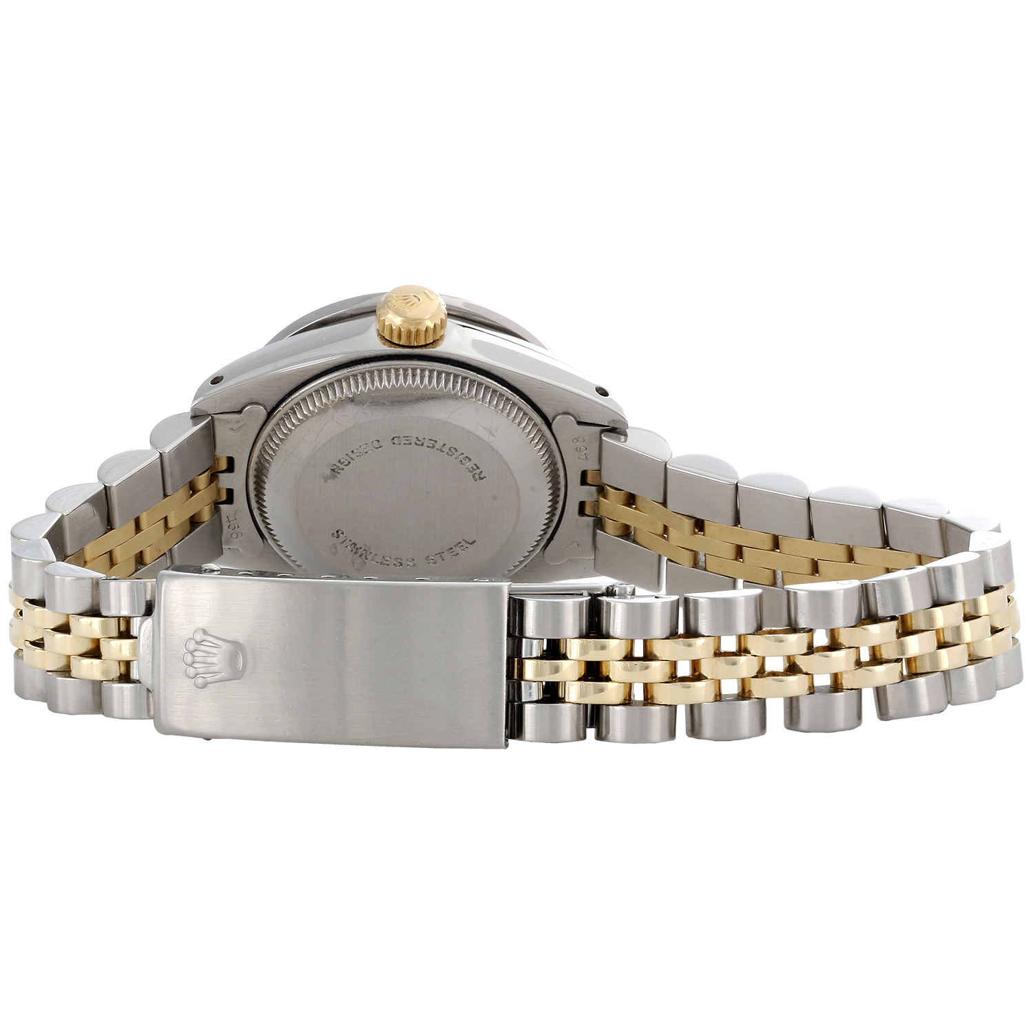 Ladies 18K / Steel Rolex DateJust Jubilee 6917 Diamond Watch Champagne Dial 1 CT. - image 8 of 10