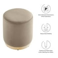 thumbnail image 6 of Modway Tilden 16" Round Performance Velvet Upholstered Ottoman in Taupe Natural, 6 of 8
