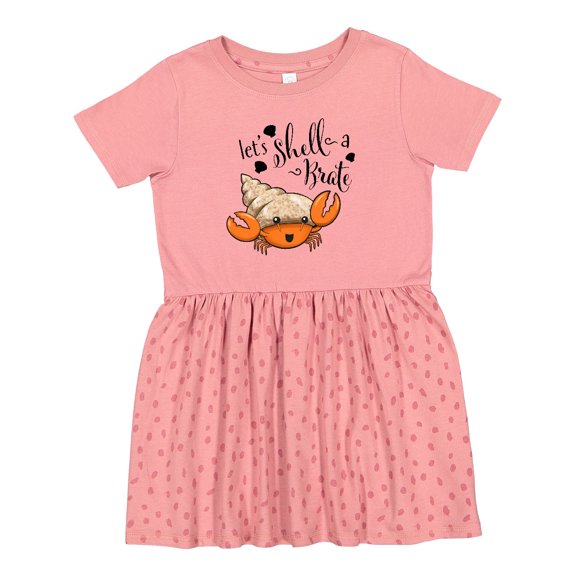 Inktastic Lets Shell-a-brate Cute Hermit Crab Girls Toddler Dress