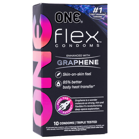 ONE® Flex™ Condoms -Ultra-Thin, Flexible, Strong, and Pleasure-Enhancing, Vegan Latex, 10-Count
