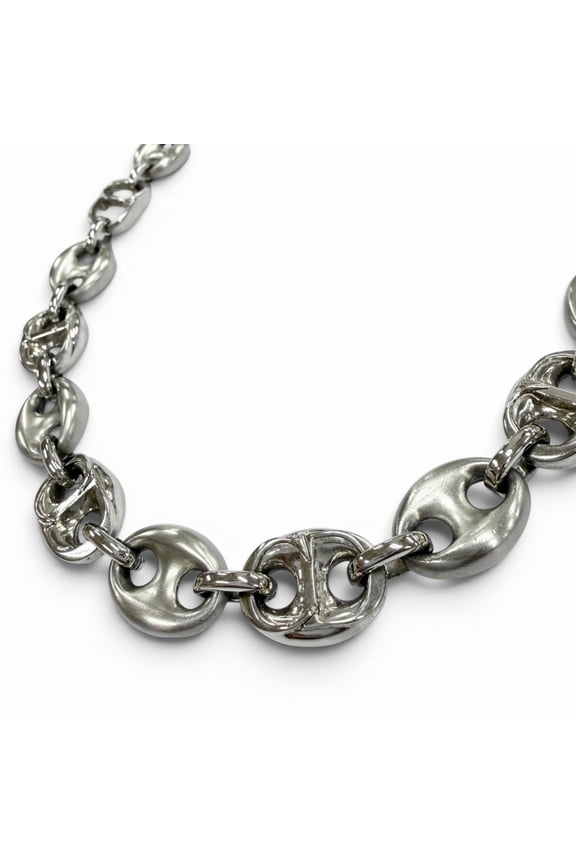 Pre-Owned DIOR Homme CD Chain Link Necklace, Silver, Matte Men's & Women's Accessory