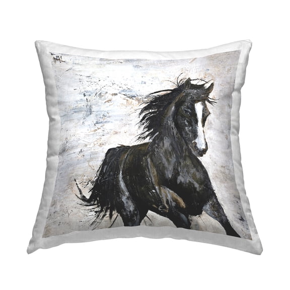 Stupell Industries Galloping Abstract Horse Decorative Printed Throw Pillow Design by Design Fabrikken