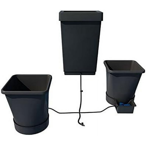 AutoPot 2Pot XL System with 6.6 Gallon Pots and 12.4 Gallon Tank - in-Door, Self-Watering, Gravity-Fed Hydroponic System, Black