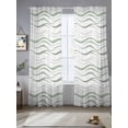 thumbnail image 2 of Sage Green Stripes Sheer Curtains 96 Inch Length 2 Panels Set Window Treatments, Modern Simple Gradient Waves Lines Rod Pocket Semi Curtains for Living Room/Bedroom/Kitchen Décor, 104"W x 96"L, 2 of 7