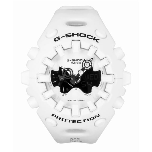 Casio G-Shock Analog Digital White Resin Strap White Dial Quartz GA-V01-7A 200M Men's Watch