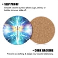 thumbnail image 3 of Drink Coasters Set of 4 with Holder beautiful dragonfly made of light with radiant beams emanating from wings Water Absorbent Ceramic Coasters Tabletop Protection,Suitable for Various Cup ,Home Decor, 3 of 4