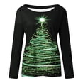 thumbnail image 4 of Pntutb Blusa de manga larga con cuello redondo y estampado de árbol de Navidad para mujer Pntutb Pntutb-405, 4 of 5