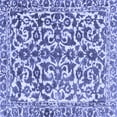 thumbnail image 1 of Ahgly Company Machine Washable Indoor Square Abstract Blue Modern Area Rugs, 3' Square, 1 of 4
