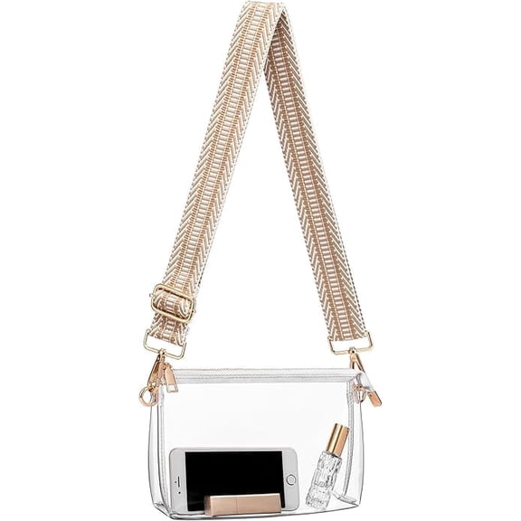 Clear Purse for Women - Stadium Approved Crossbody Bag, Small Stadium Bag for Concerts & Sports Events