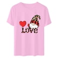 thumbnail image 4 of GaThRRgYP Womens Tops Short Sleeve under $5,Women's Casual Round Neck Short-sleeved Christmas Tree Printed T-shirt Pink XL, 4 of 6