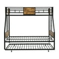 thumbnail image 6 of Twin Over FULL Metal Bunk Bed with Trundle 2 - Side Ladder and Full-Length Guardrail, No Box Spring Needed, Large Under Bed Storage, 6 of 11