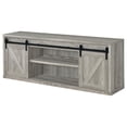 thumbnail image 3 of Bowery Hill Contemporary 71" 3 Shelf Sliding Doors TV Console in Grey Driftwood, 3 of 5