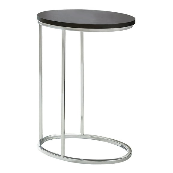 18.5" x 12" x 25" Cappuccino Particle Board Laminate Metal Accent Table