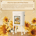 thumbnail image 4 of Mrbin Metal Motion Sensor Kitchen Trash Can with Wheel Legs, 15L / 4gal Metal Slim Trash Can, Pet Proof Tall Narrow Garbage Pail for Vanity, Bedroom, Bathroom, Living Room, Sunflower, 4 of 8