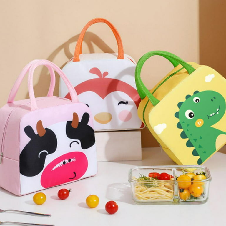 Cute Cartoon Insulation Lunch Bags Oxford Fresh Cooler Pouch for Students Children  Lunch Picnic Storage Box Tote Food Handbag