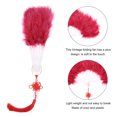 thumbnail image 3 of Abanico de Plumas Rojo Oscuro Vintage Plegable Abanico de Mano de Plumas para Fiesta de Halloween, Boda y Decoración de Baile, 3 of 7