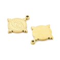 thumbnail image 2 of Ion Plating(IP) 316L Surgical Stainless Steel Pendants Nickel Free Flat Round with Eye Charm Real 18K golden Plated 16x14x1.5mm Hole: 1.2mm, 2 of 3