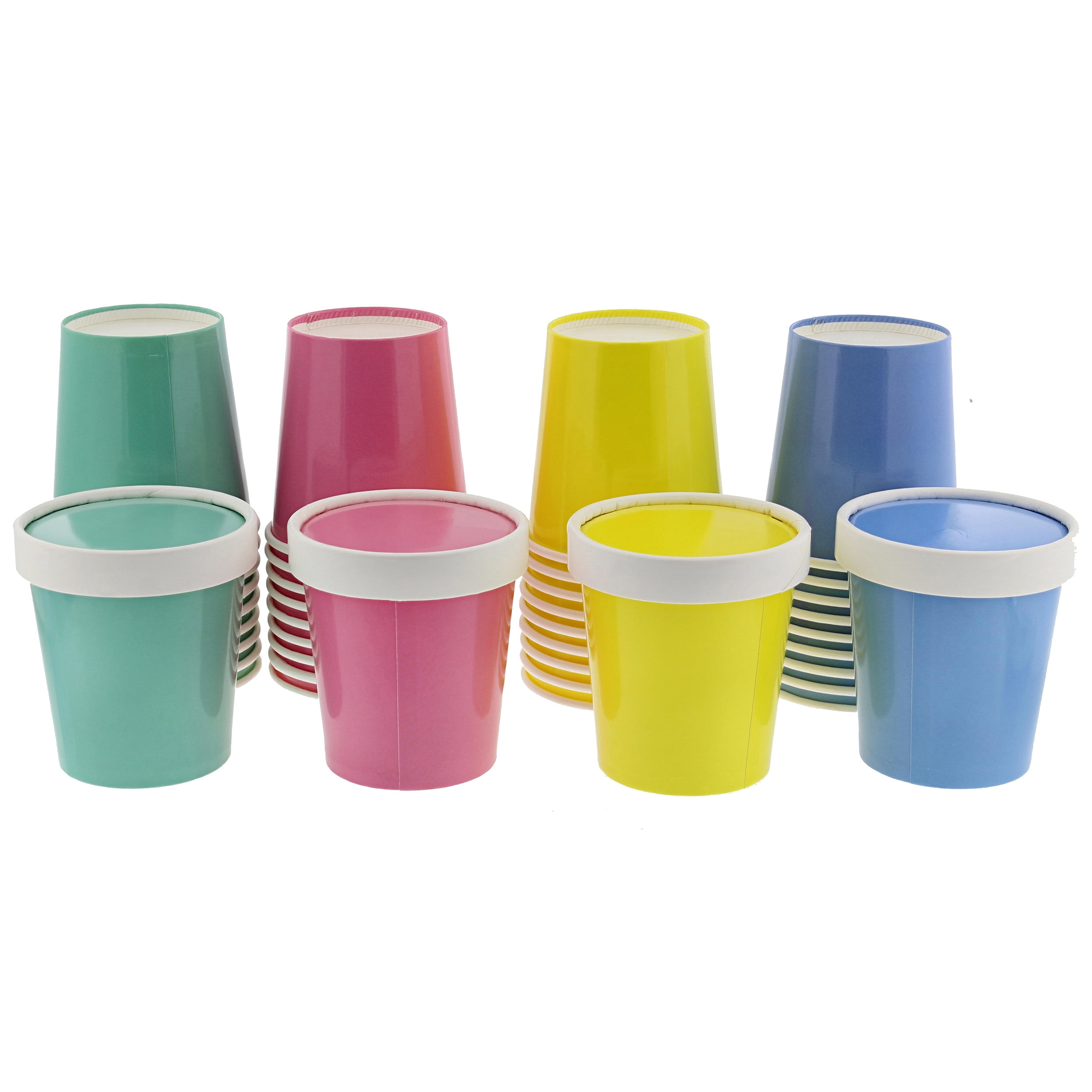 Spec101 Paper Ice Cream Cups with Lids 40pk Disposable Paper Dessert Cups